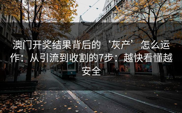 澳门开奖结果背后的‘灰产’怎么运作：从引流到收割的7步：越快看懂越安全